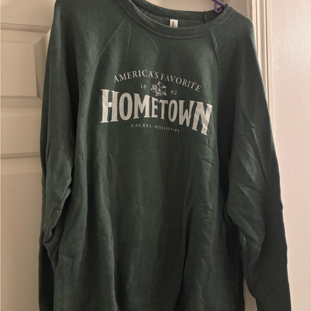 Home Town Bella Canvas Dark Green Fleece Sweatshirt